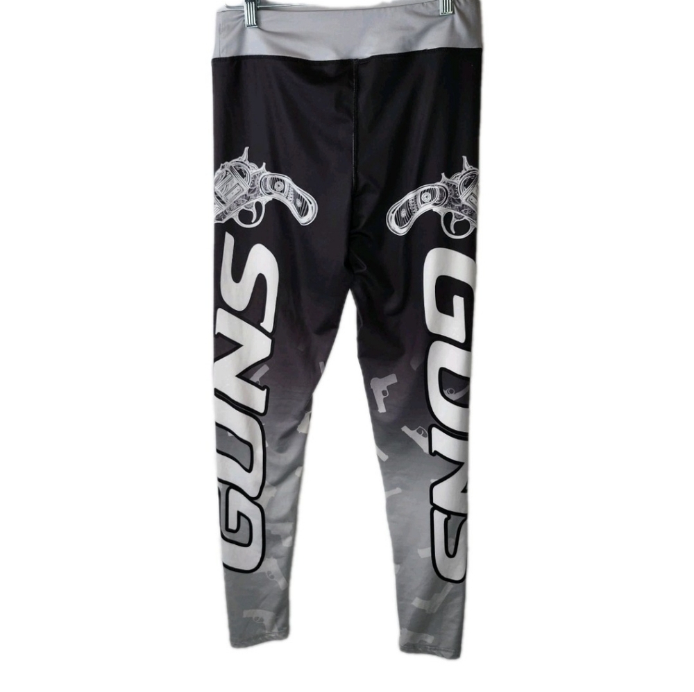 XLUSION -Stick To Your Guns- Women’s Leggings Medium Spandex Black Gray